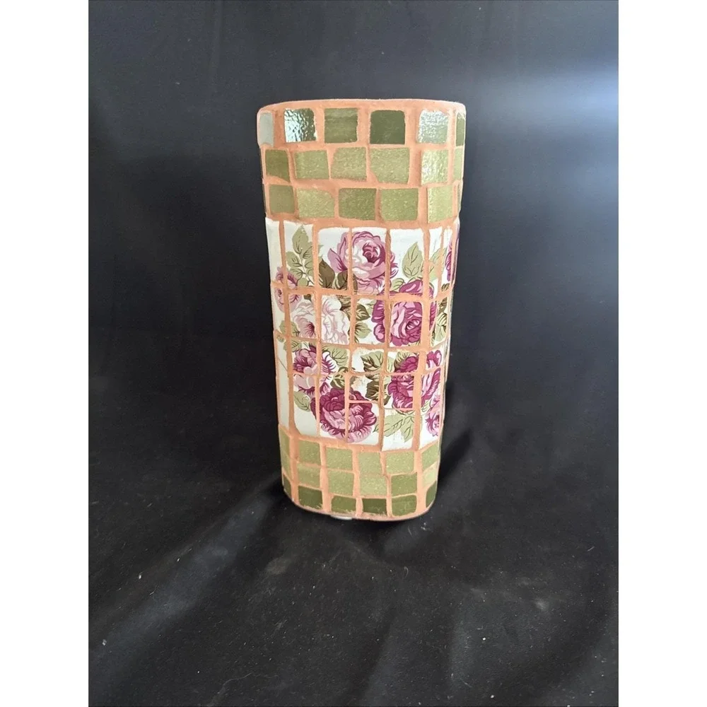 Ceramic Mosaic Floral 9 1/2